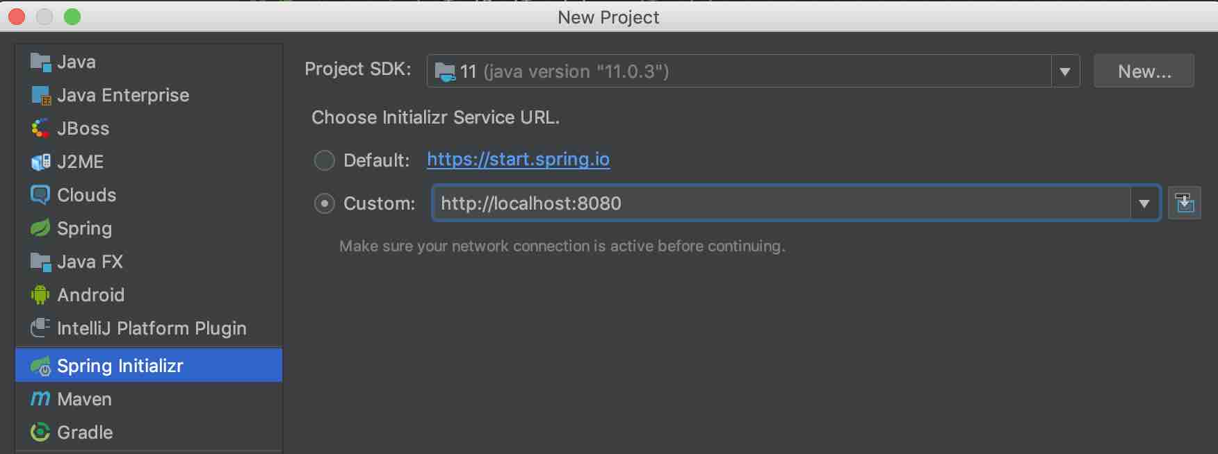 Intellij Spring Initializr